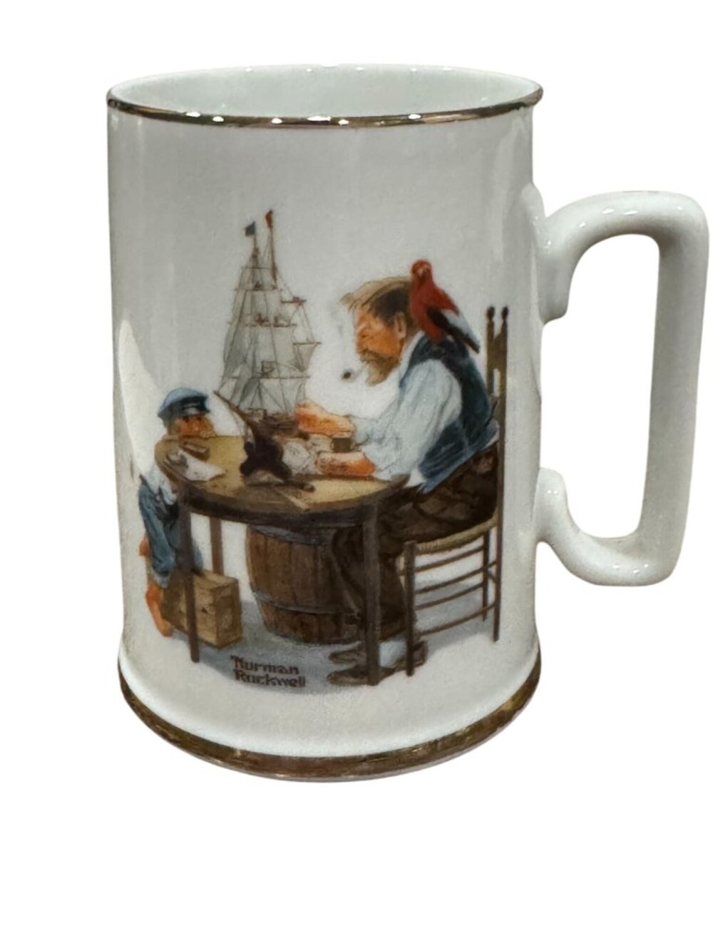 Vintage 1985 Norman Rockwell Museum For A Good Boy Porcelain Coffee Mug Made In